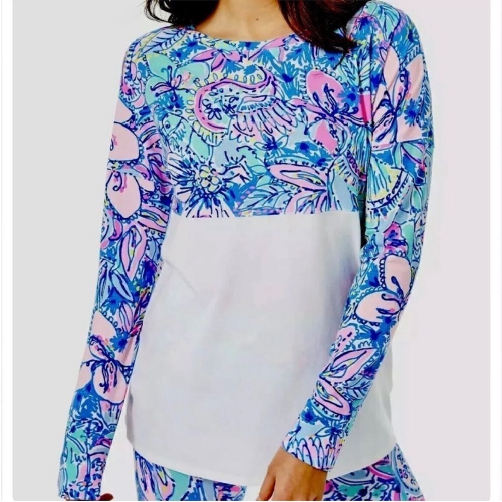 Lilly Pulitzer Finn Top Pop up got your back Long Sleeve Top XXL NWT